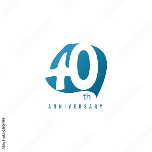 40 Year Anniversary Vector Template Design Illustration