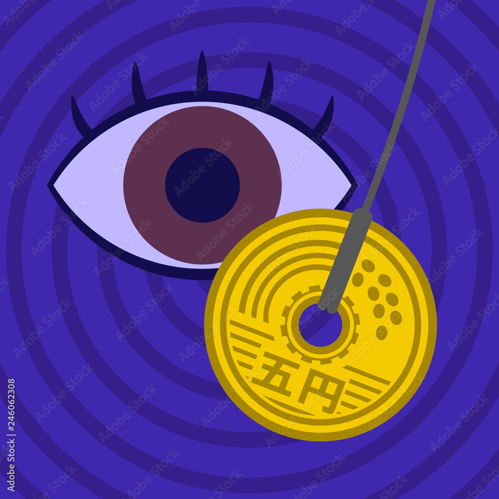 五円玉を使った催眠術 Stock Illustration Adobe Stock