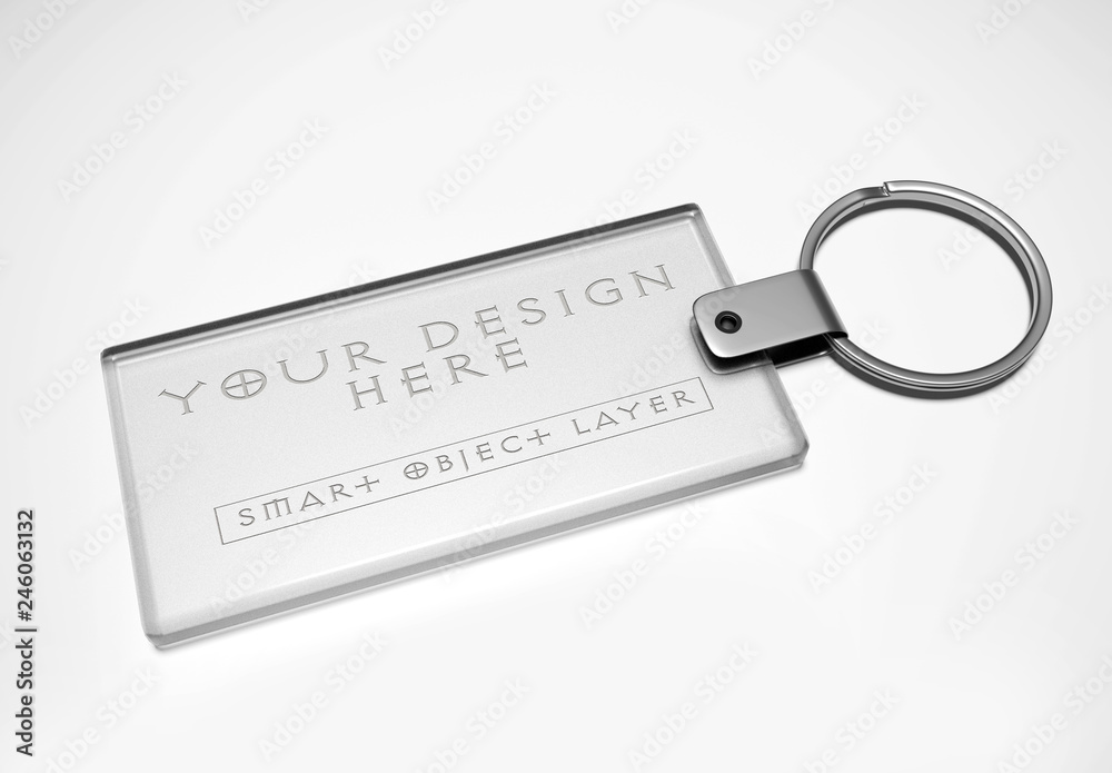 Rectangular Key Chain Mockup Template Stock Adobe Stock
