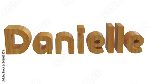3d danielle name with wooden texture photo