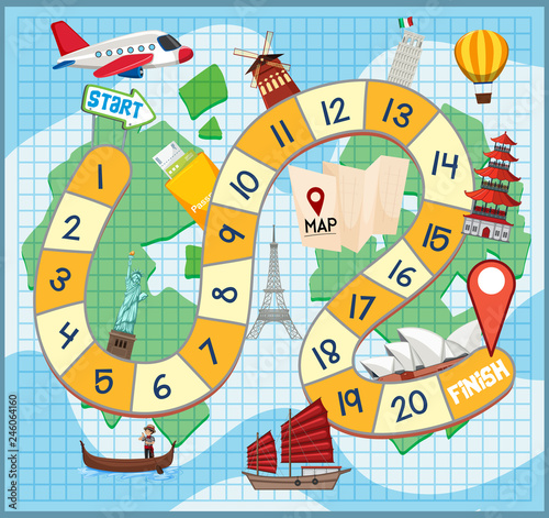 Travel maze game template
