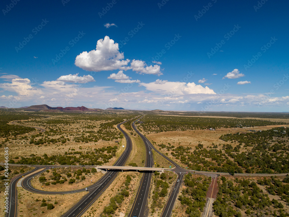 Interstate 40 outside of Flagstaff by Drone