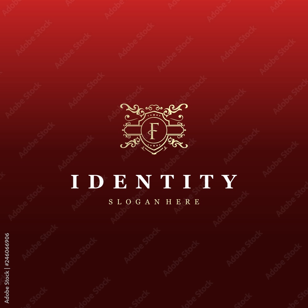 Letter F Heraldry Logo Letter F Heraldry Logo