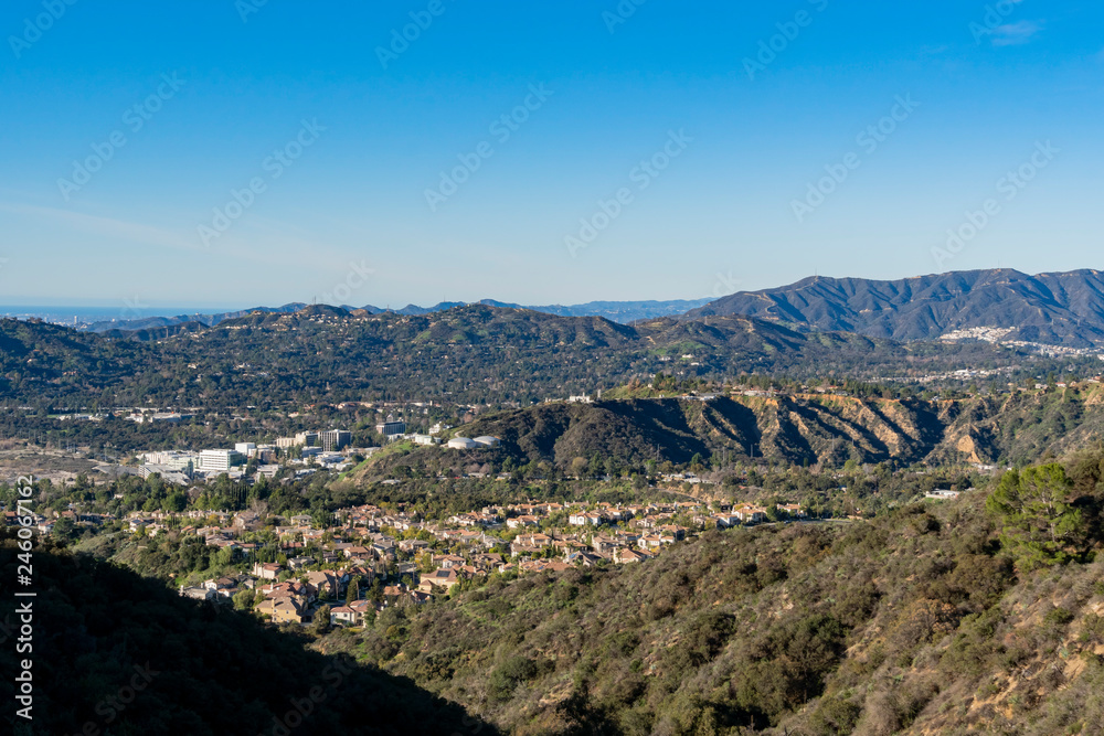 Aerial view of the Mountains and Altadena area