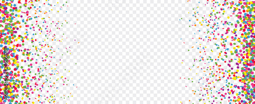 Konfetti Regen bunt Vektor Banner auf transparentem Hintergrund