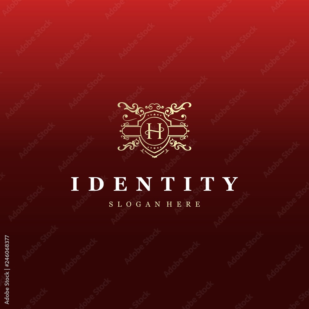 Letter H Heraldry Logo