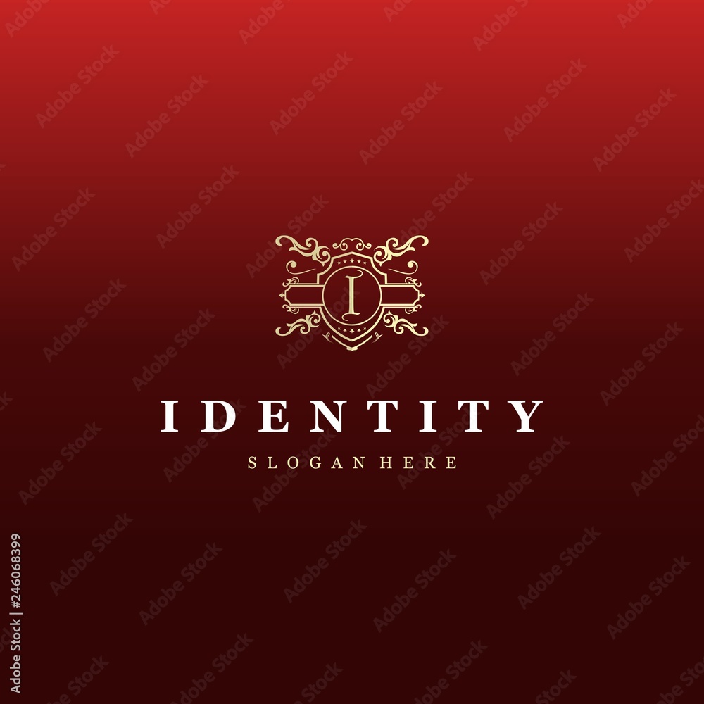 Letter I Heraldry Logo