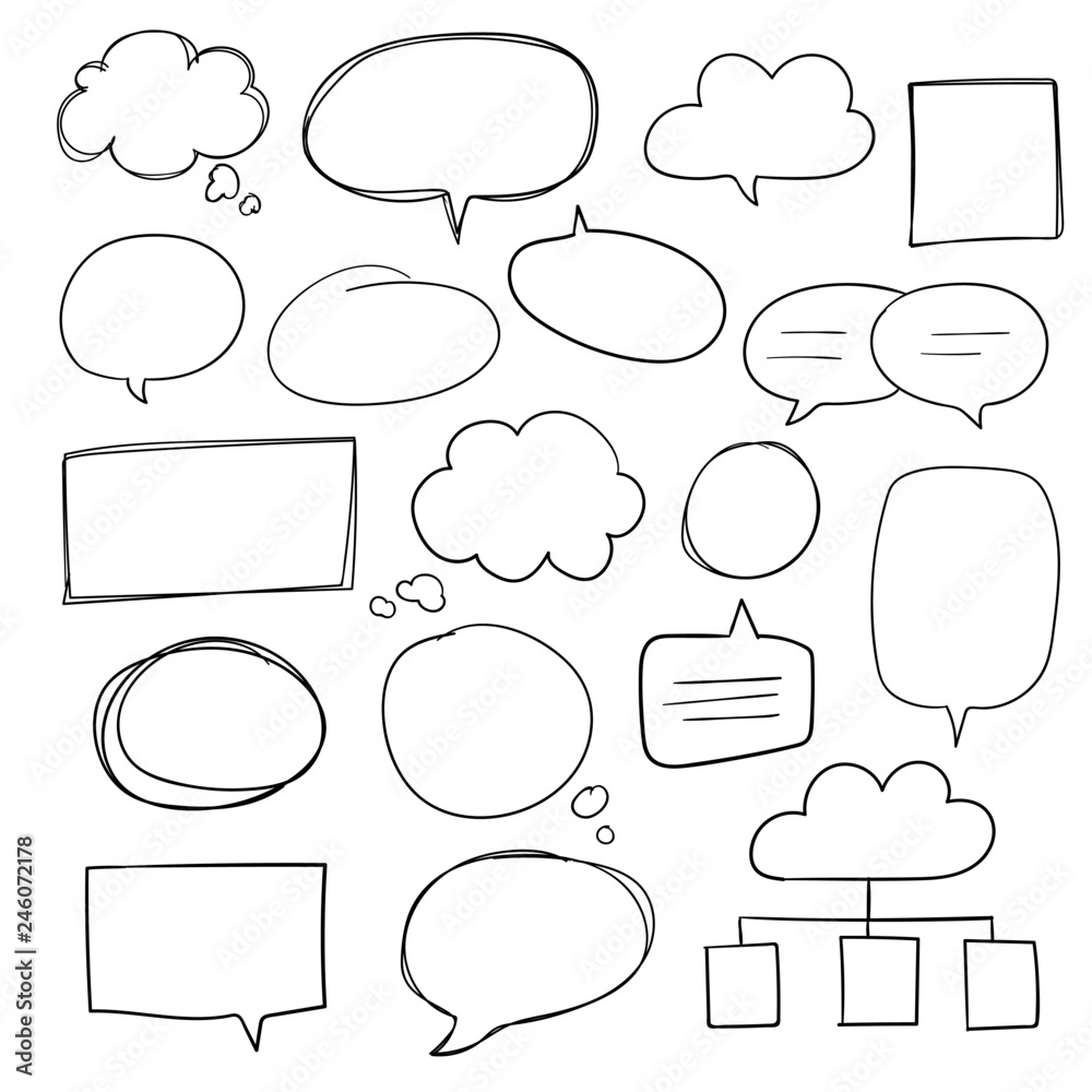 Fototapeta premium Hand drawn speech bubble collection