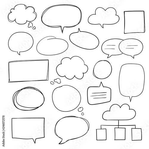 Hand drawn speech bubble collection