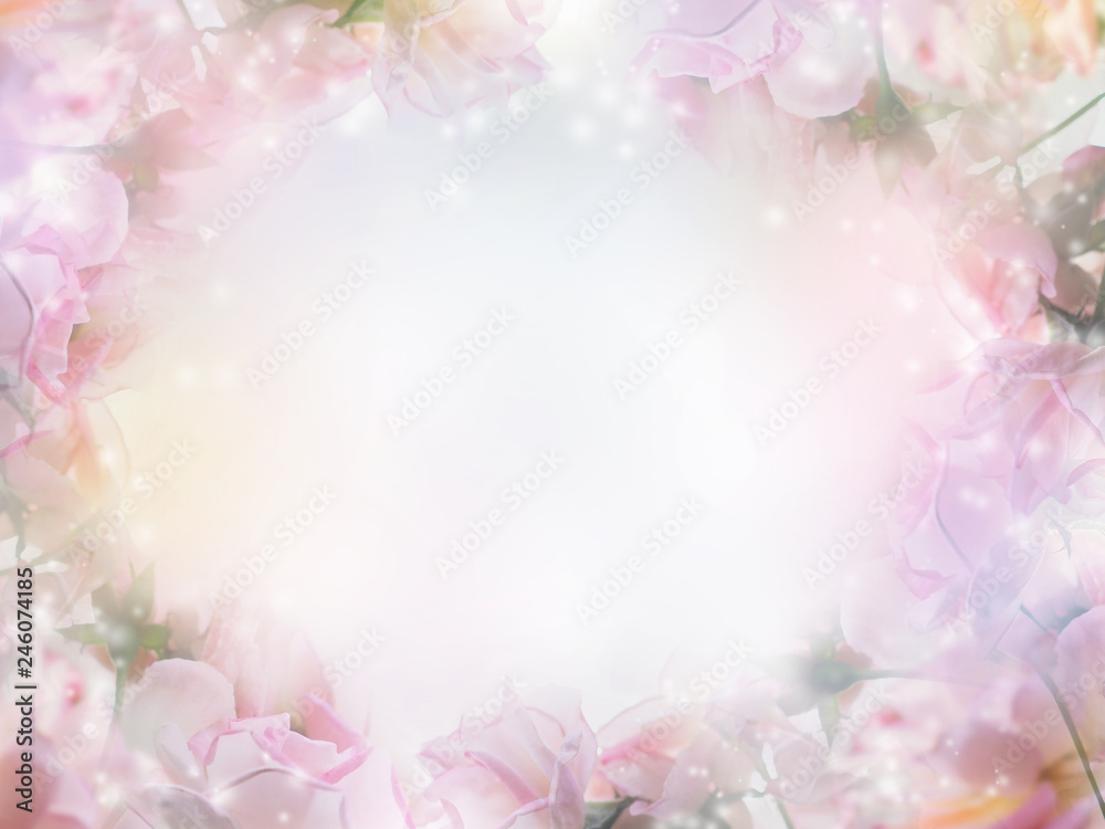 Floral abstract pastel background with copy space.