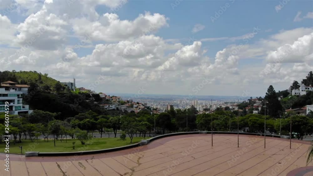 Aerial View of the city of Belo Horizonte From A Park - Crane Up Aerial View of the city of Belo Horizonte From A Park - Crane Up