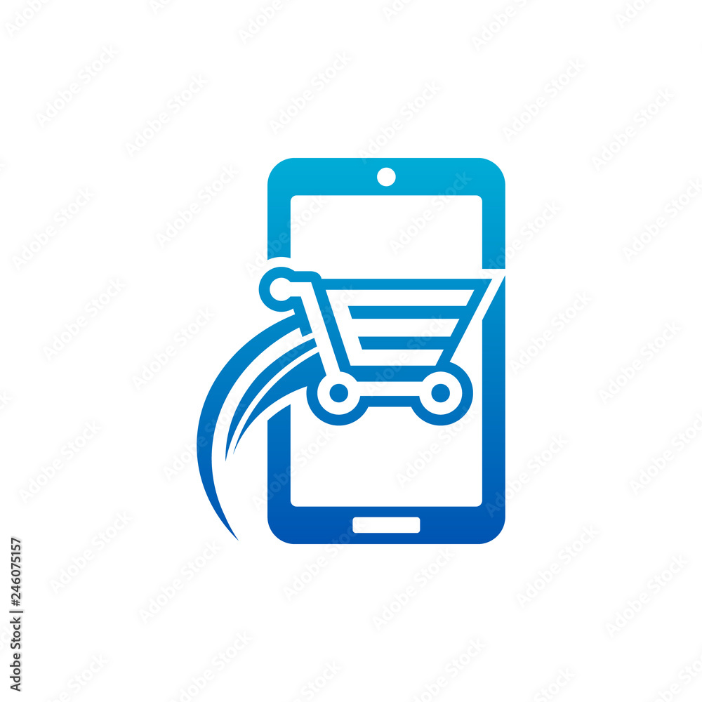 Fast Shopping Cart Smart Mobile Icon Stock Vector | Adobe Stock