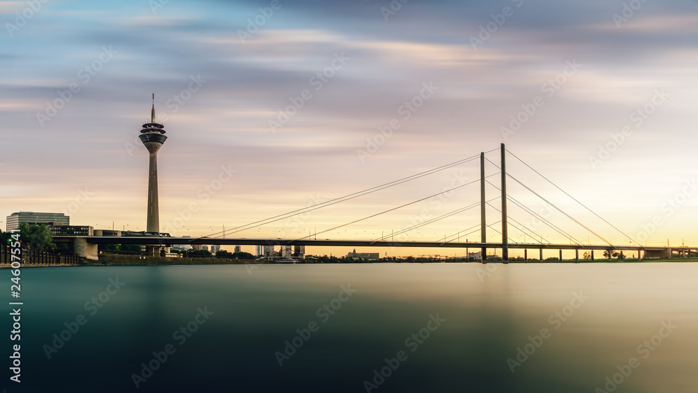 Rheinknie bridge at sunset
