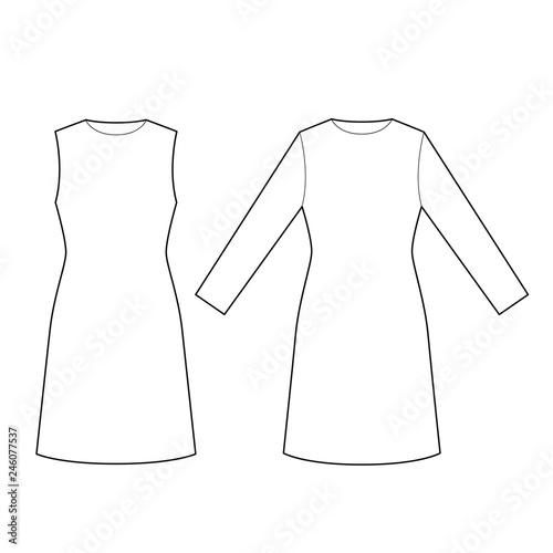 Onepiece Fashion flat technical drawing vector template