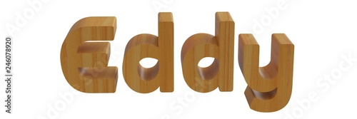 Tableau sur toile eddy name in 3d with wooden texture