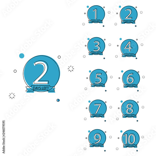 collection of number days left countdown template for promotion, sale, landing page, template, ui, web, mobile app, poster, banner, flyer vector