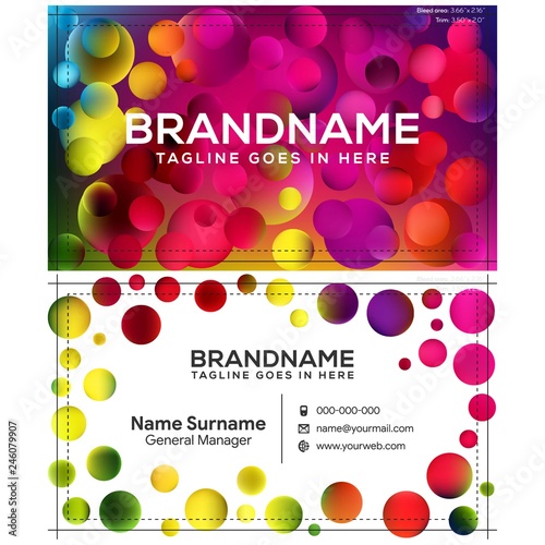 Vector modern creative and clean business card template, polygon background, flyer design, name card template. Corporate identity with abstract illustration. Vector company style for brandbook