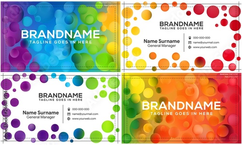 Vector modern creative and clean business card template, polygon background, flyer design, name card template. Corporate identity with abstract illustration. Vector company style for brandbook
