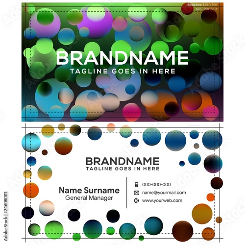 Vector modern creative and clean business card template, polygon background, flyer design, name card template. Corporate identity with abstract illustration. Vector company style for brandbook