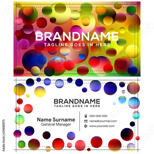 Vector modern creative and clean business card template, polygon background, flyer design, name card template. Corporate identity with abstract illustration. Vector company style for brandbook