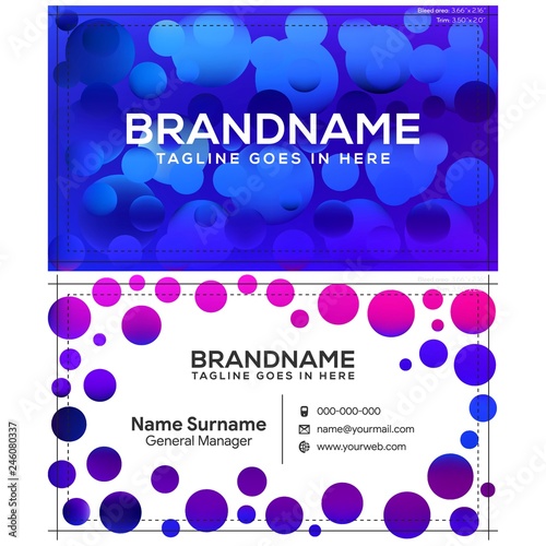 Vector modern creative and clean business card template, polygon background, flyer design, name card template. Corporate identity with abstract illustration. Vector company style for brandbook