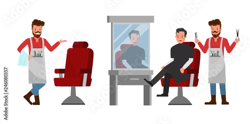 Barber vector character design no6
