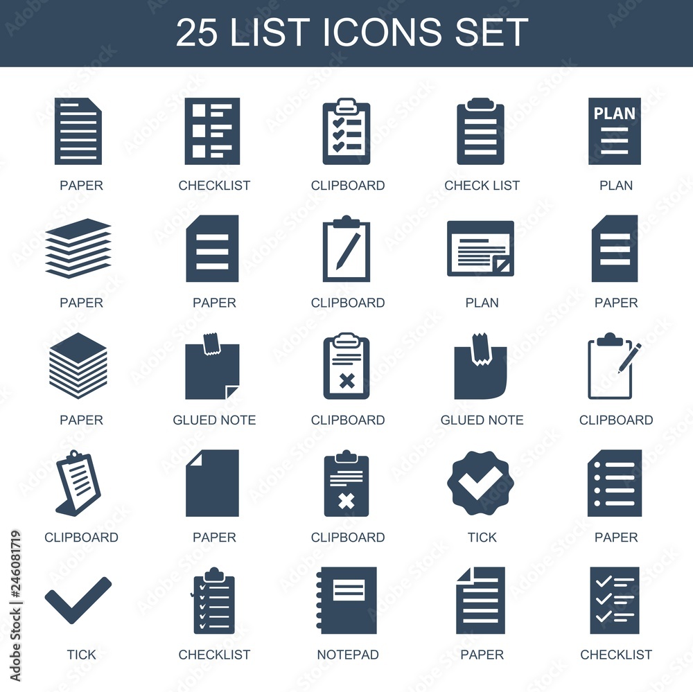 25 list icons