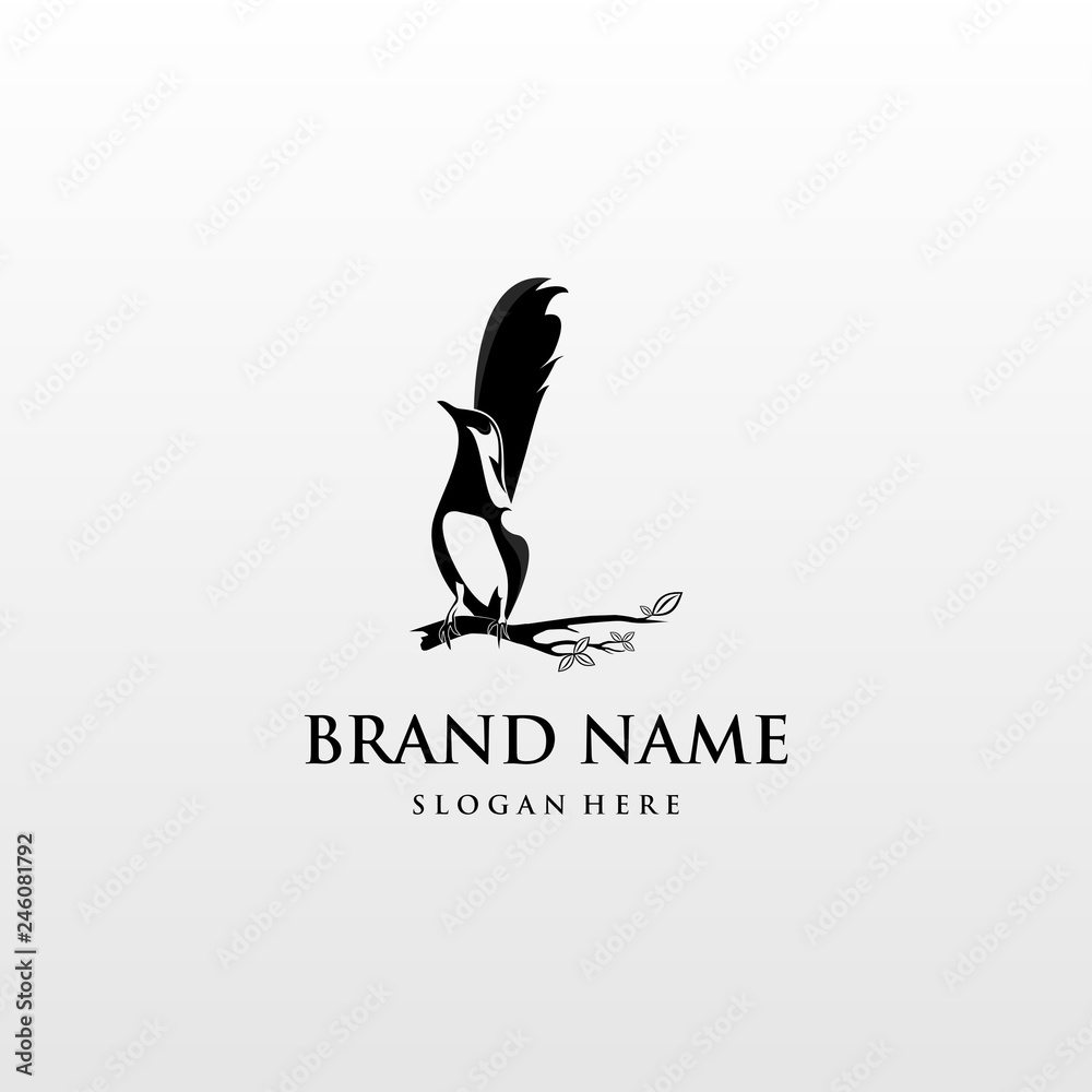 Naklejka premium bird twig logo