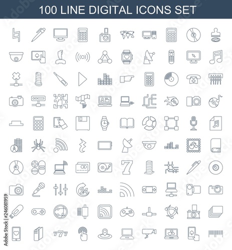 100 digital icons