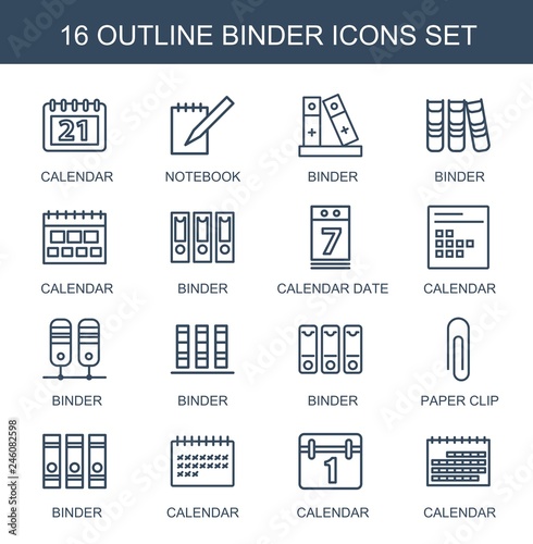 16 binder icons