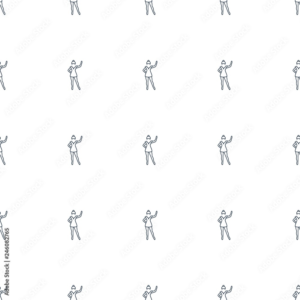 dancing woman icon pattern seamless white background