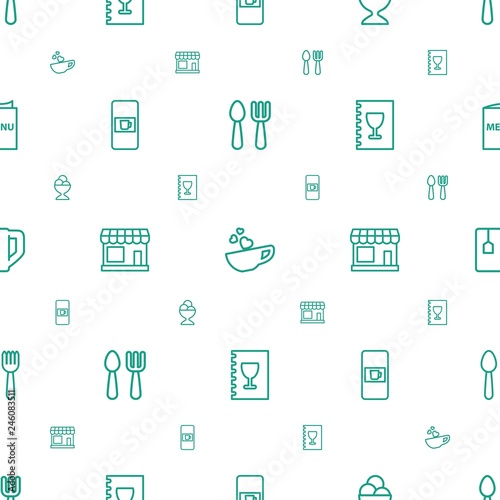 cafe icons pattern seamless white background