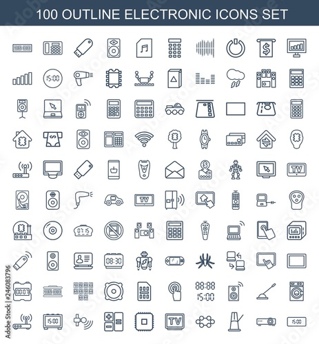 100 electronic icons
