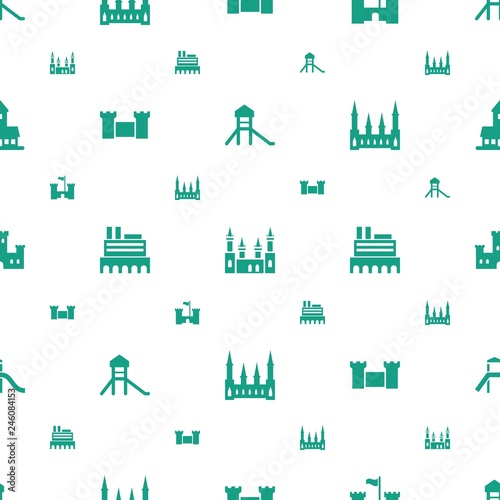 fortress icons pattern seamless white background