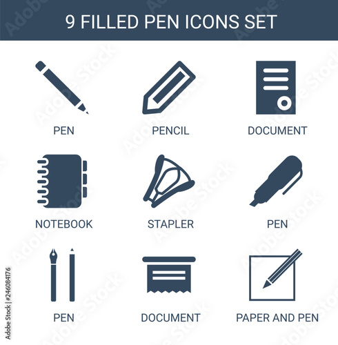 9 pen icons