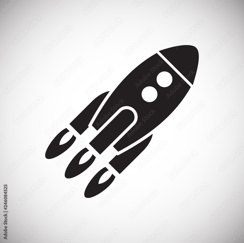 Rocket icon on white background for graphic and web design, Modern simple vector sign. Internet concept. Trendy symbol for website design web button or mobile app Rocket icon on white background for graphic and web design, Modern simple vector sign. Internet concept. Trendy symbol for website design web button or mobile app