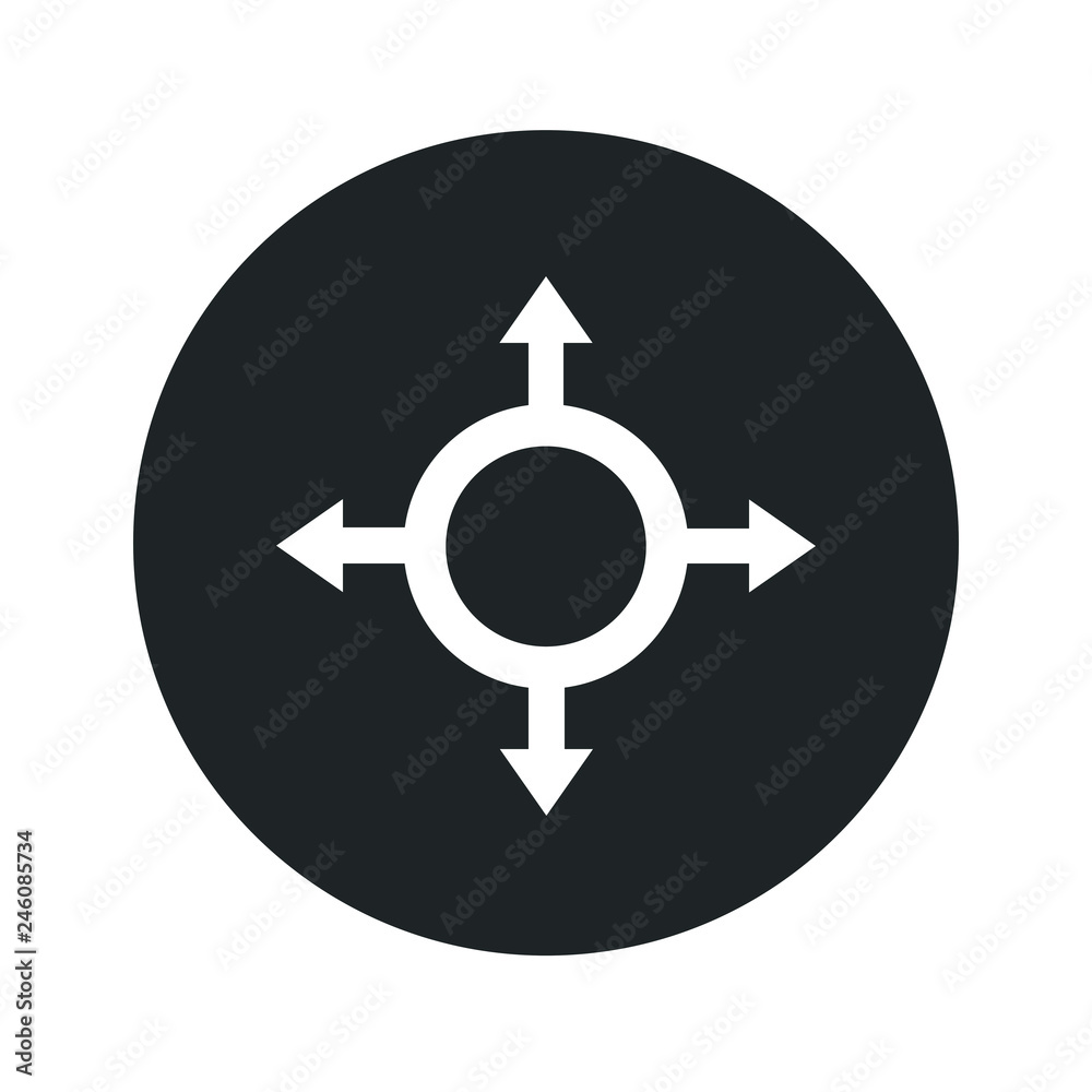 Three-way direction arrow in flat style. Vector illustration. Road direction icon isolated. Three-way direction arrow in flat style. Vector illustration. Road direction icon isolated.