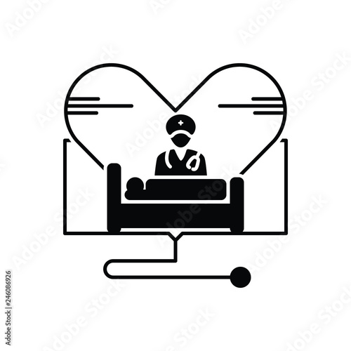 Black solid icon for Healthcare 
