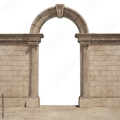 classic arch isolated on white Fototapet