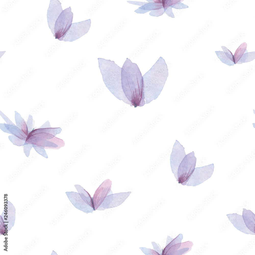 violet flowers pattern, watercolor seamless pattern, violet flowers, hand-drawn, isolated on white background violet flowers pattern, watercolor seamless pattern, violet flowers, hand-drawn, isolated on white background
