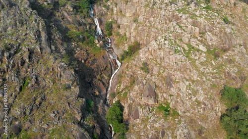Drone shot of the Water fall in Passadi√ßos do Paiva in North Portugal photo
