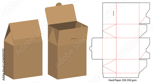 Box packaging die cut template design. 3d mock-up