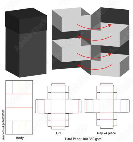 Box packaging die cut template design. 3d mock-up
