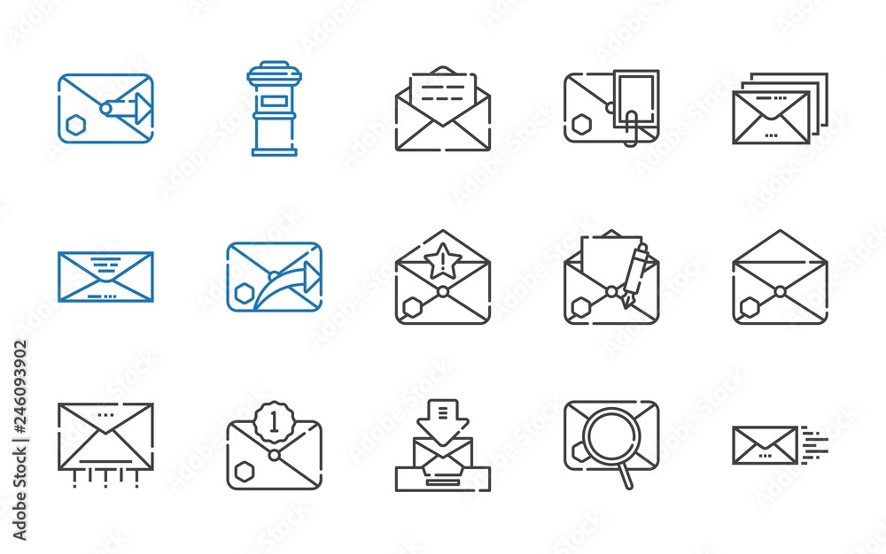 mailing icons set mailing icons set