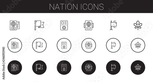 nation icons set