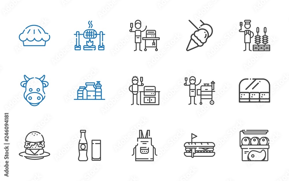 meat icons set