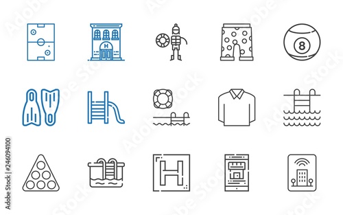pool icons set