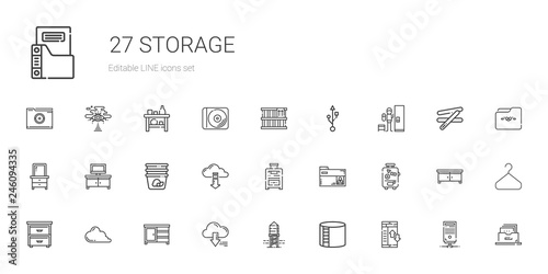 storage icons set