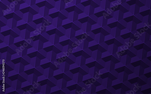 Purple abstract background with geometric pattern with 3d effect. © svetlaborovko