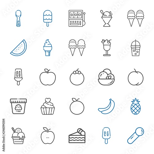 fruit icons set